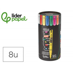 ROTULADOR LIDERPAPEL ACRYLIC BASE AGUA TODO TIPO DE SUPERFICIE PUNTA FINA 0,7 MM CAJA DE 8 UNIDADES 