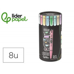 ROTULADOR LIDERPAPEL ACRYLIC BASE AGUA TODO TIPO DE SUPERFICIE PUNTA FINA 0,7 MM CAJA DE 8 UND COLOR