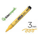 ROTULADOR LIDERPAPEL ACRYLIC BASE AGUA TODO TIPO DE SUPERFICIE PUNTA REDONDA 3 MM AMARILLO CLARO
