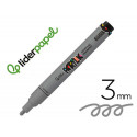 ROTULADOR LIDERPAPEL ACRYLIC BASE AGUA TODO TIPO DE SUPERFICIE PUNTA REDONDA 3 MM PLATA