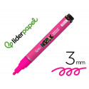 ROTULADOR LIDERPAPEL ACRYLIC BASE AGUA TODO TIPO DE SUPERFICIE PUNTA REDONDA 3 MM ROSA