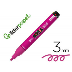 ROTULADOR LIDERPAPEL ACRYLIC BASE AGUA TODO TIPO DE SUPERFICIE PUNTA REDONDA 3 MM VIOLETA