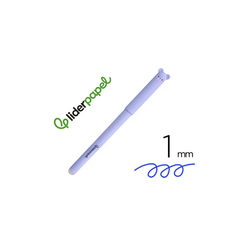 BOLIGRAFO FANTASIA LIDERPAPEL ANIMAL TOWN OSO TINTA AZUL BORRABLE PUNTA 1 MM