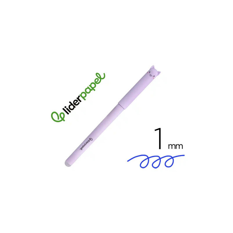 BOLIGRAFO FANTASIA LIDERPAPEL ANIMAL TOWN GATO TINTA AZUL BORRABLE PUNTA 1 MM