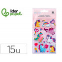 PEGATINAS IMAGINOVO UNICORNIOS MAGIC DREAMS CON BRILLO 190X105 MM EN BLISTER