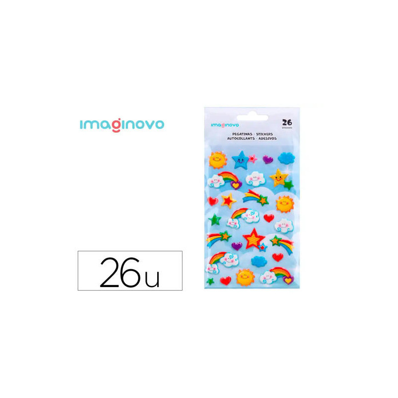 PEGATINAS IMAGINOVO ARCOIRIS MAGIC DREAMS CON RELIEVE 190X105 MM EN BLISTER