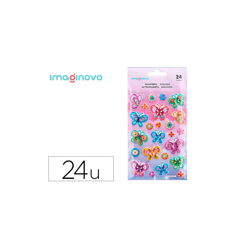 PEGATINAS IMAGINOVO MARIPOSAS MAGIC DREAMS CON RELIEVE 190X105 MM EN BLISTER