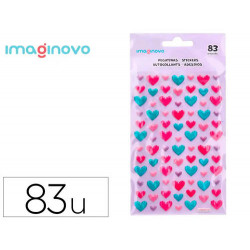 PEGATINAS IMAGINOVO CORAZONES MAGIC DREAMS CON RELIEVE 190X105 MM EN BLISTER