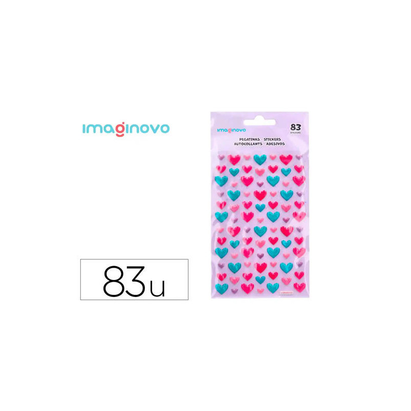 PEGATINAS IMAGINOVO CORAZONES MAGIC DREAMS CON RELIEVE 190X105 MM EN BLISTER