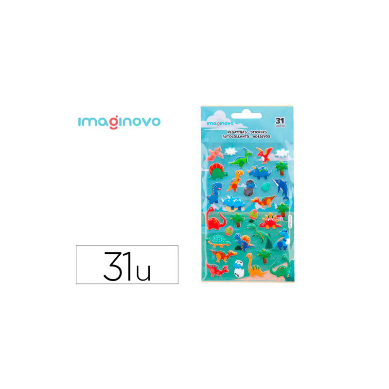 PEGATINAS IMAGINOVO KIDS DINOSAURIOS GOMA EVA 190X105 MM EN BLISTER