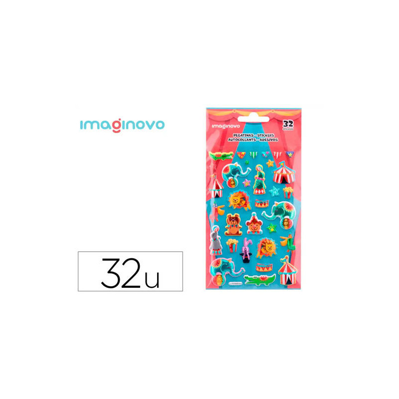 PEGATINAS IMAGINOVO KIDS CIRCO GOMA EVA 190X 05 MM EN BLISTER
