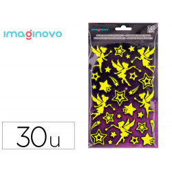 PEGATINAS IMAGINOVO LUMINOSAS HADAS CON RELIEVE 190X105 MM EN BLISTER