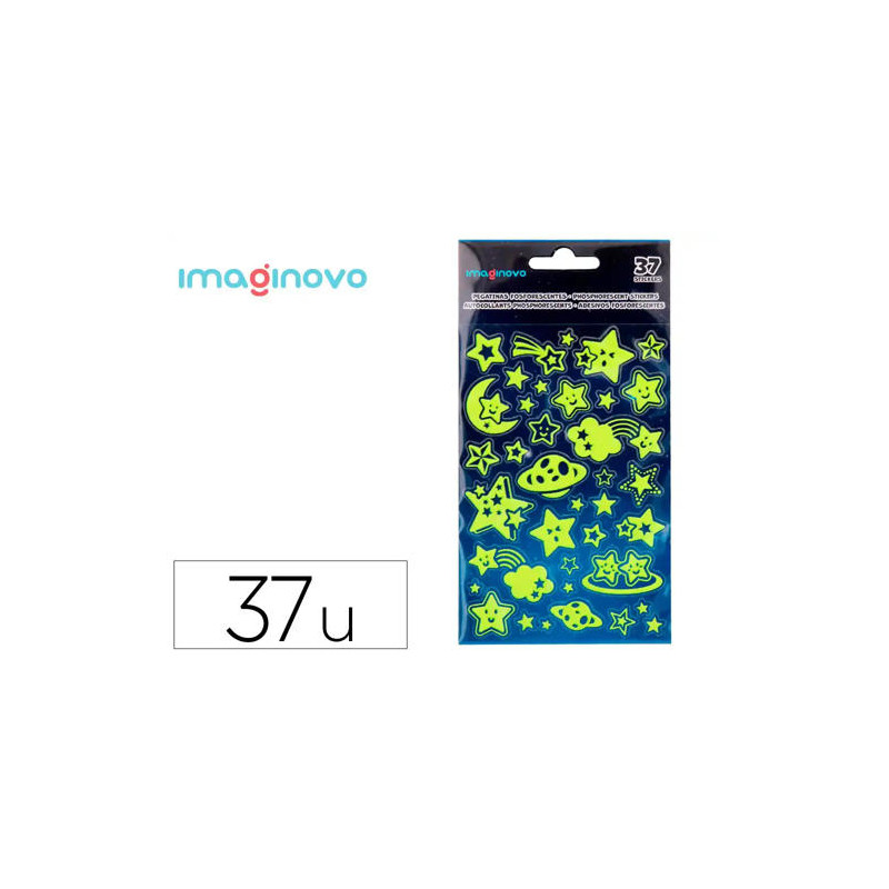 PEGATINAS IMAGINOVO LUMINOSAS ESTRELLAS CON RELIEVE 190X105 MM EN BLISTER