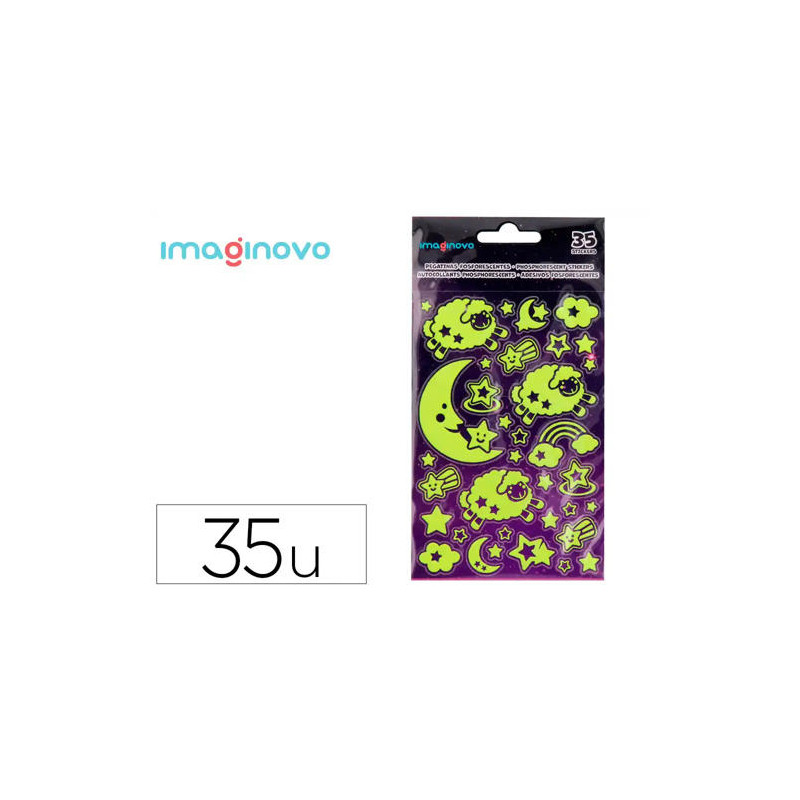 PEGATINAS IMAGINOVO LUMINOSAS LUNA LUMINOSAS 250X145 MM EN BLISTER