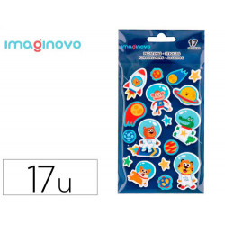 PEGATINAS IMAGINOVO LUMINOSAS ASTRONAUTAS LUMINOSAS 250X145 MM EN BLISTER