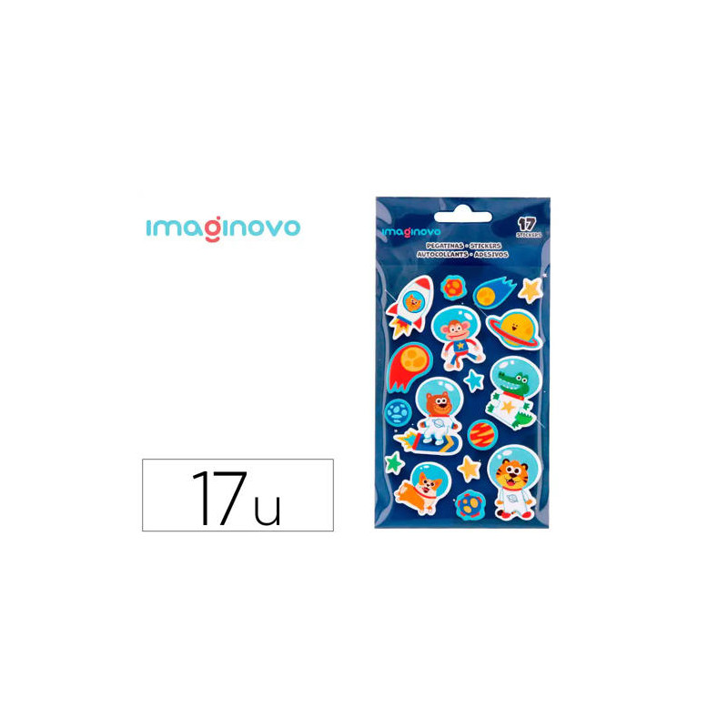 PEGATINAS IMAGINOVO LUMINOSAS ASTRONAUTAS LUMINOSAS 250X145 MM EN BLISTER