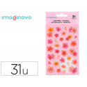 PEGATINAS IMAGINOVO FLORES ROSAS DE PAPEL 190X104 MM EN BLISTER