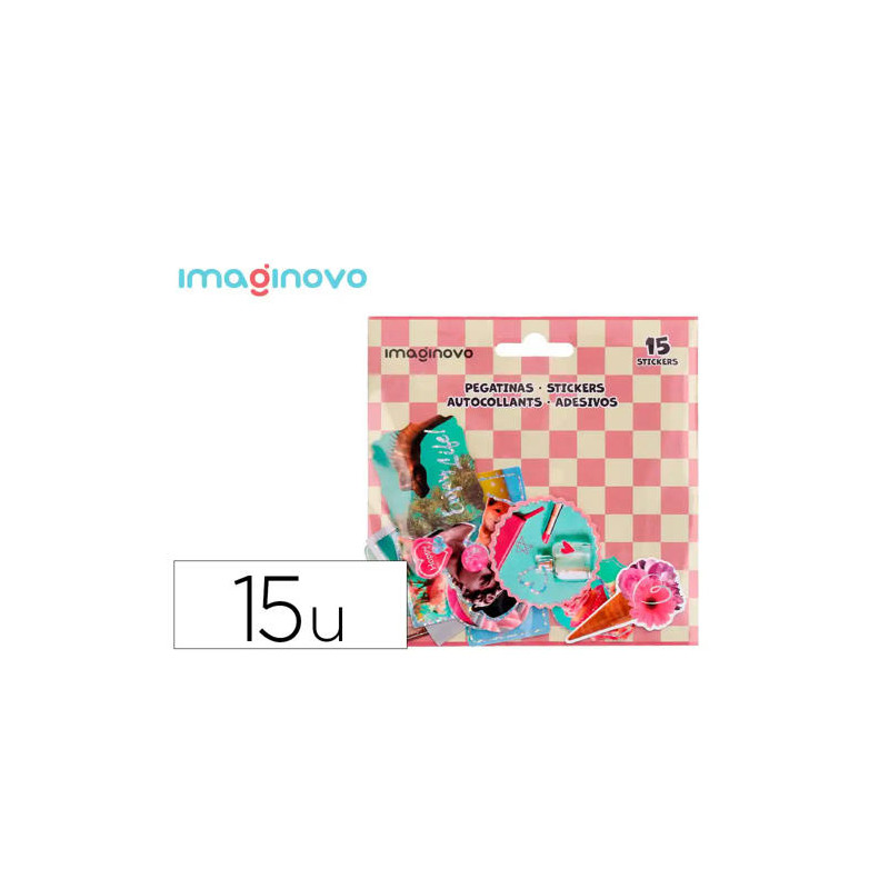 PEGATINAS IMAGINOVO GOOD VIBES DISEÑOS SURTIDOS PARA ORDENADOR 145X140 MM EN BLISTER