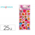 PEGATINAS IMAGINOVO DISEÑOS SURTIDOS SMILEY CON BRILLO 214X100 MM EN BLISTER