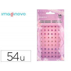 PEGATINAS IMAGINOVO GEMAS ROSAS Y MORADAS BRILLANTES CON RELIEVE PARA TODAS SUPERFICIES 190X105 MM E
