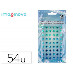 PEGATINAS IMAGINOVO GEMAS VERDES Y AZULES BRILLANTES CON RELIEVE PARA TODAS SUPERFICIES 190X105 MM E