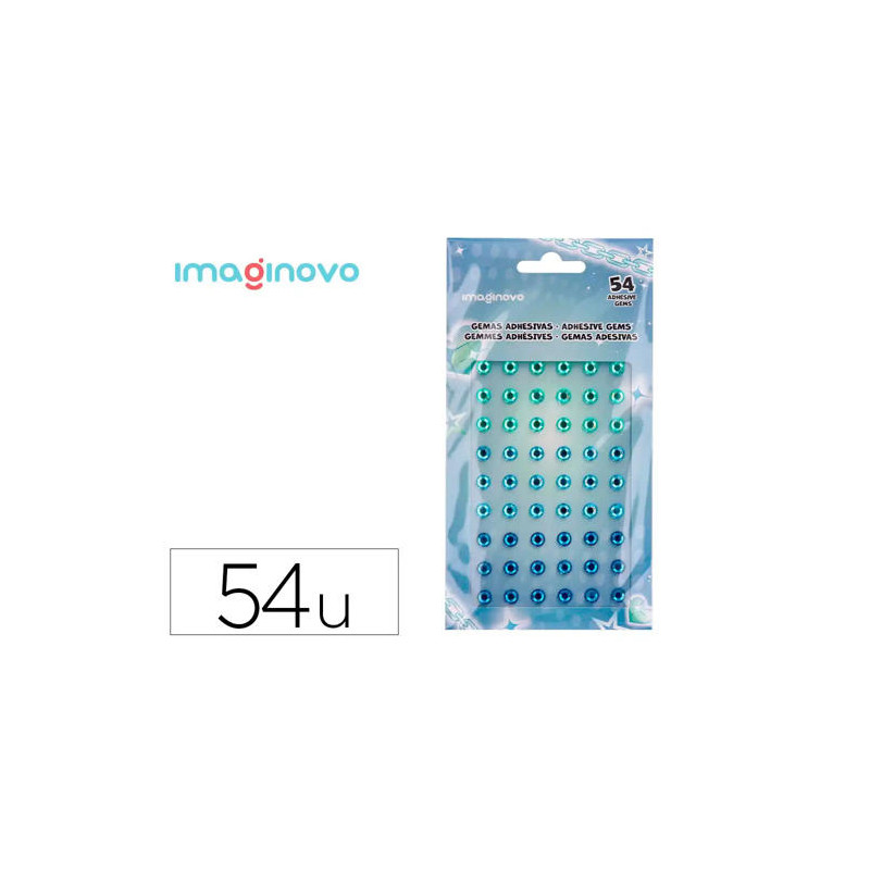 PEGATINAS IMAGINOVO GEMAS VERDES Y AZULES BRILLANTES CON RELIEVE PARA TODAS SUPERFICIES 190X105 MM E