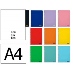 CUADERNO ESPIRAL LIDERPAPEL DIN A4 SMART TAPA BLANDA 80H 75GR LISO SIN MARGEN COLORES SURTIDOS