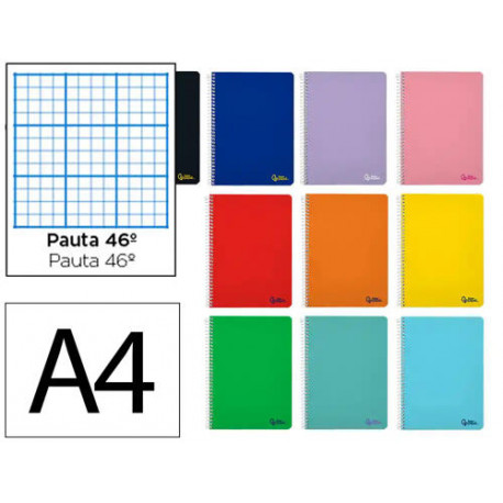 CUADERNO ESPIRAL LIDERPAPEL DIN A4 SMART TAPA BLANDA 80H 75GR RAYADO N46 COLORES SURTIDOS CUADERNO ESPIRAL LIDERPAPEL DIN A4 SMART TAPA BLANDA 80H 75GR RAYADO N46 COLORES SURTIDOS