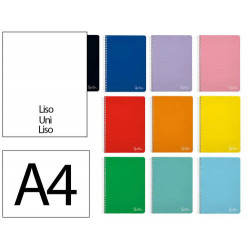 CUADERNO ESPIRAL LIDERPAPEL DIN A4 WITTY TAPA DURA 80H 90GR LISO SIN MARGEN COLORES SURTIDOS