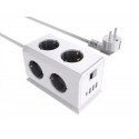 REGLETA Q-CONNECT ENCHUFE MULTIPLE 10 EN 1 CABLE 1,4 MT 6 TOMAS DE CORRIENTE+3 USB+1 USB TIPO C 140X
