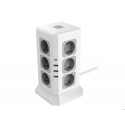 REGLETA Q-CONNECT ENCHUFE MULTIPLE 16 EN 1 CABLE 2 MT 12 TOMAS DE CORRIENTE+3 USB+1 USB TIPO C 120X1