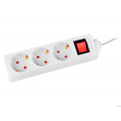 REGLETA Q-CONNECT 3 TOMAS DE CORRIENTE CON INTERRUPTOR LONGITUD CABLE 1,5 MT COLOR BLANCO