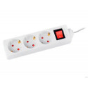 REGLETA Q-CONNECT 3 TOMAS DE CORRIENTE CON INTERRUPTOR LONGITUD CABLE 1,5 MT COLOR BLANCO