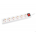 REGLETA Q-CONNECT 6 TOMAS DE CORRIENTE CON INTERRUPTOR LONGITUD CABLE 1,5 MT COLOR BLANCO