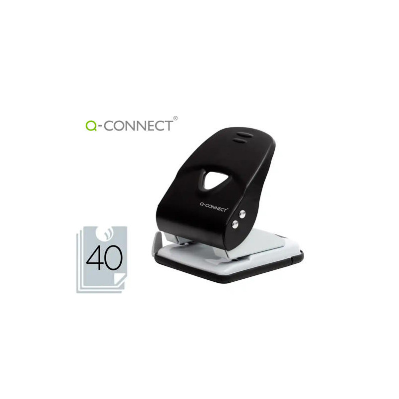 TALADRADOR Q-CONNECT KF14221 2 TALADROS COLOR NEGRO ABERTURA 3,5 MM CAPACIDAD 40 HOJAS