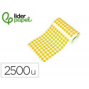 GOMETS LIDERPAPEL AUTOADHESIVO S CIRCULOS 15 MM AMARILLO ROLLO DE 2500 UNIDADES EN CAJA DE CARTON