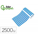 GOMETS LIDERPAPEL AUTOADHESIVO S CIRCULOS 15 MM AZUL ROLLO DE 2500 UNIDADES EN CAJA DE CARTON