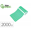 GOMETS LIDERPAPEL AUTOADHESIVO S CIRCULOS 20 MM VERDE ROLLO DE 2000 UNIDADES EN CAJA DE CARTON