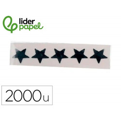 GOMETS LIDERPAPEL AUTOADHESIVO S ESTRELLAS PLATEADAS SURTIDAS BOLSA DE 5 HOJAS CON 200 UNIDADES