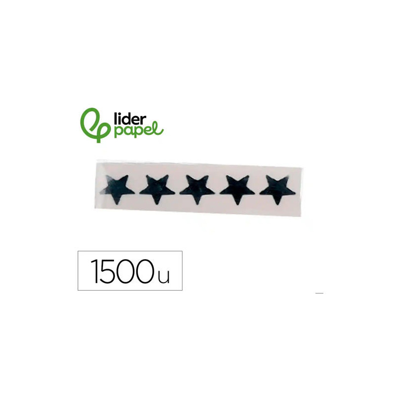 GOMETS LIDERPAPEL AUTOADHESIVO S ESTRELLAS PLATEADAS 20 MM 1500 UNIDADES EN CAJA DE CARTON
