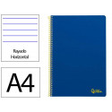 CUADERNO ESPIRAL LIDERPAPEL DIN A4 SMART TAPA BLANDA 80H 75GR RAYADO HORIZONTAL CON MARGEN COLOR AZU