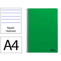 CUADERNO ESPIRAL LIDERPAPEL DIN A4 SMART TAPA BLANDA 80H 75GR RAYADO HORIZONTAL CON MARGEN COLOR VER