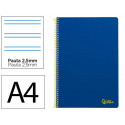 CUADERNO ESPIRAL LIDERPAPEL DIN A4 SMART TAPA BLANDA 80H 75GR PAUTA 2,5MM CON MARGEN COLOR AZUL OSCU