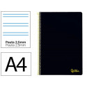 CUADERNO ESPIRAL LIDERPAPEL DIN A4 SMART TAPA BLANDA 80H 75GR PAUTA 2,5MM CON MARGEN COLOR NEGRO