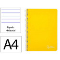CUADERNO ESPIRAL LIDERPAPEL DIN A4 WITTY TAPA DURA 80H 90GR RAYADO HORIZONTAL CON MARGEN COLOR AMARI