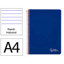 CUADERNO ESPIRAL LIDERPAPEL DIN A4 WITTY TAPA DURA 80H 90GR RAYADO HORIZONTAL CON MARGEN COLOR AZUL 