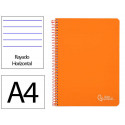 CUADERNO ESPIRAL LIDERPAPEL DIN A4 WITTY TAPA DURA 80H 90GR RAYADO HORIZONTAL CON MARGEN COLOR NARAN