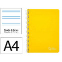 CUADERNO ESPIRAL LIDERPAPEL DIN A4 WITTY TAPA DURA 80H 90GR PAUTA 2,5MM CON MARGEN COLOR AMARILLO
