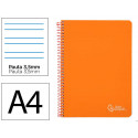 CUADERNO ESPIRAL LIDERPAPEL DIN A4 WITTY TAPA DURA 80H 90GR PAUTA 3,5MM CON MARGEN COLOR NARANJA