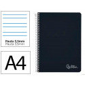 CUADERNO ESPIRAL LIDERPAPEL DIN A4 WITTY TAPA DURA 80H 90GR PAUTA 3,5MM CON MARGEN COLOR NEGRO